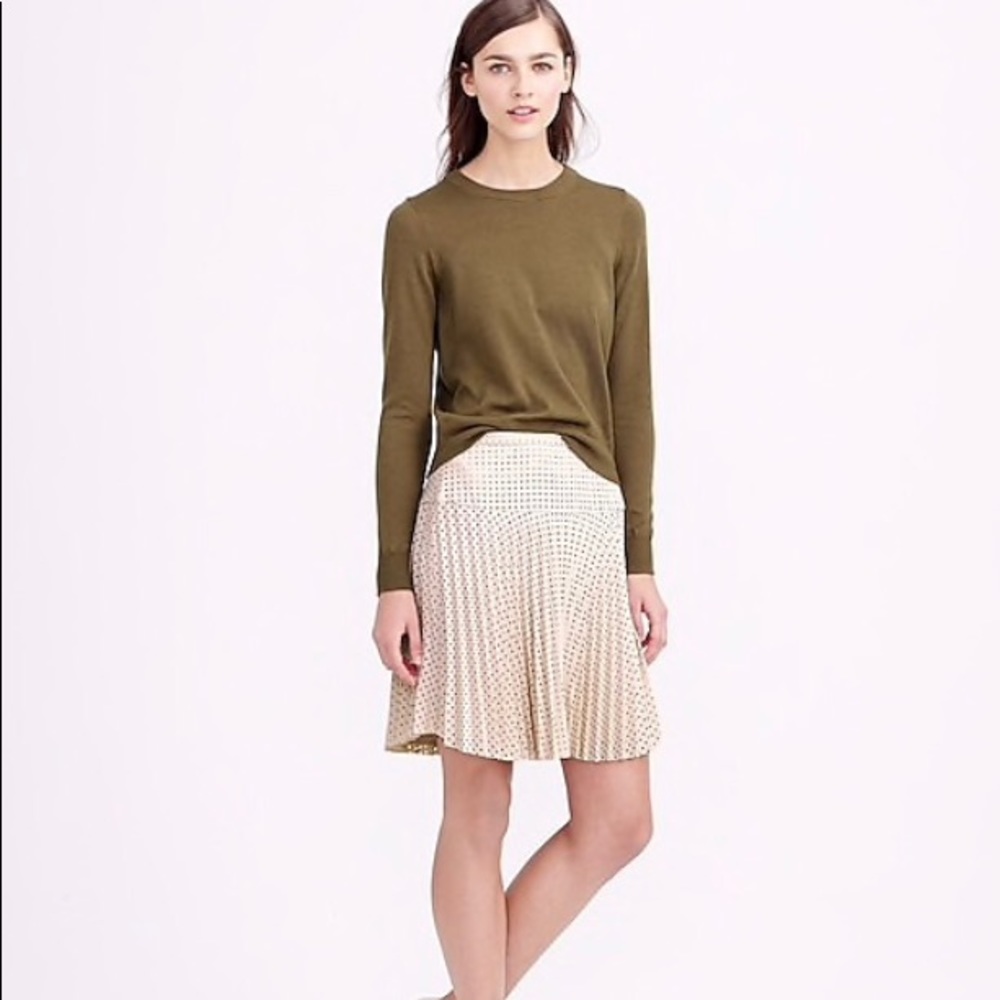 J.Crew Laser-Cut Pleated Skirt